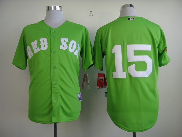 Men Boston Red Sox #15 Pedroia Green MLB Jerseys->boston red sox->MLB Jersey
